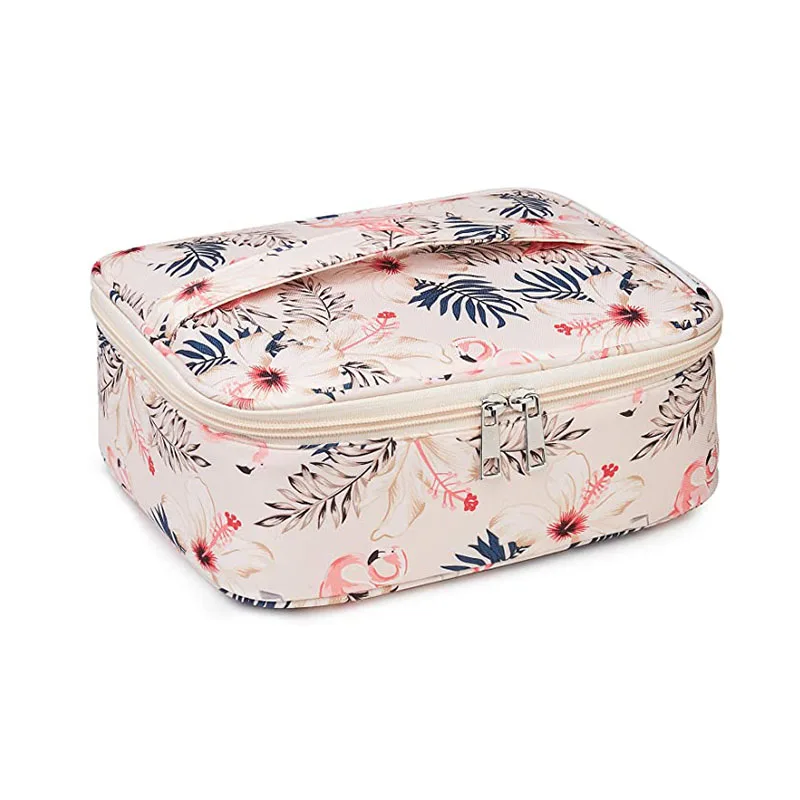 

Qetesh Travel Makeup Bag Large Cosmetic Bag Make up Case Organizer for Women and Girls, As picture