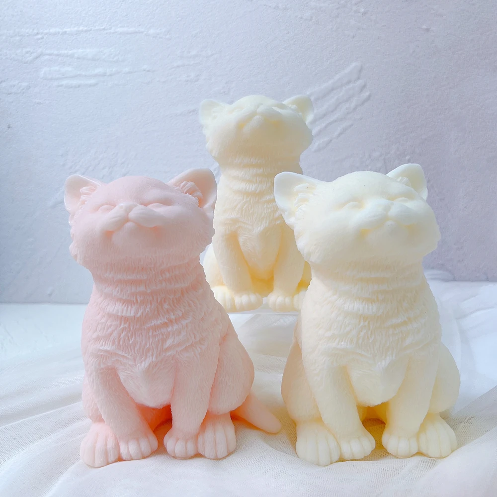 

Animal Teddy Puppies Soy Wax Silicone Mould Cats Lover Home Decor Cute Cat Candle Mold, Stocked / cusomized