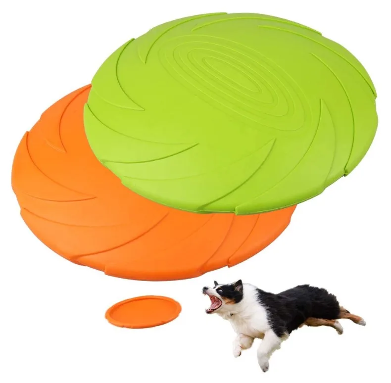 

Soft Rubber Flyer Toy Duty Durable Lightweight Interactive Indestructible Cute Dog Toy Dog Flying Discs, Customized color