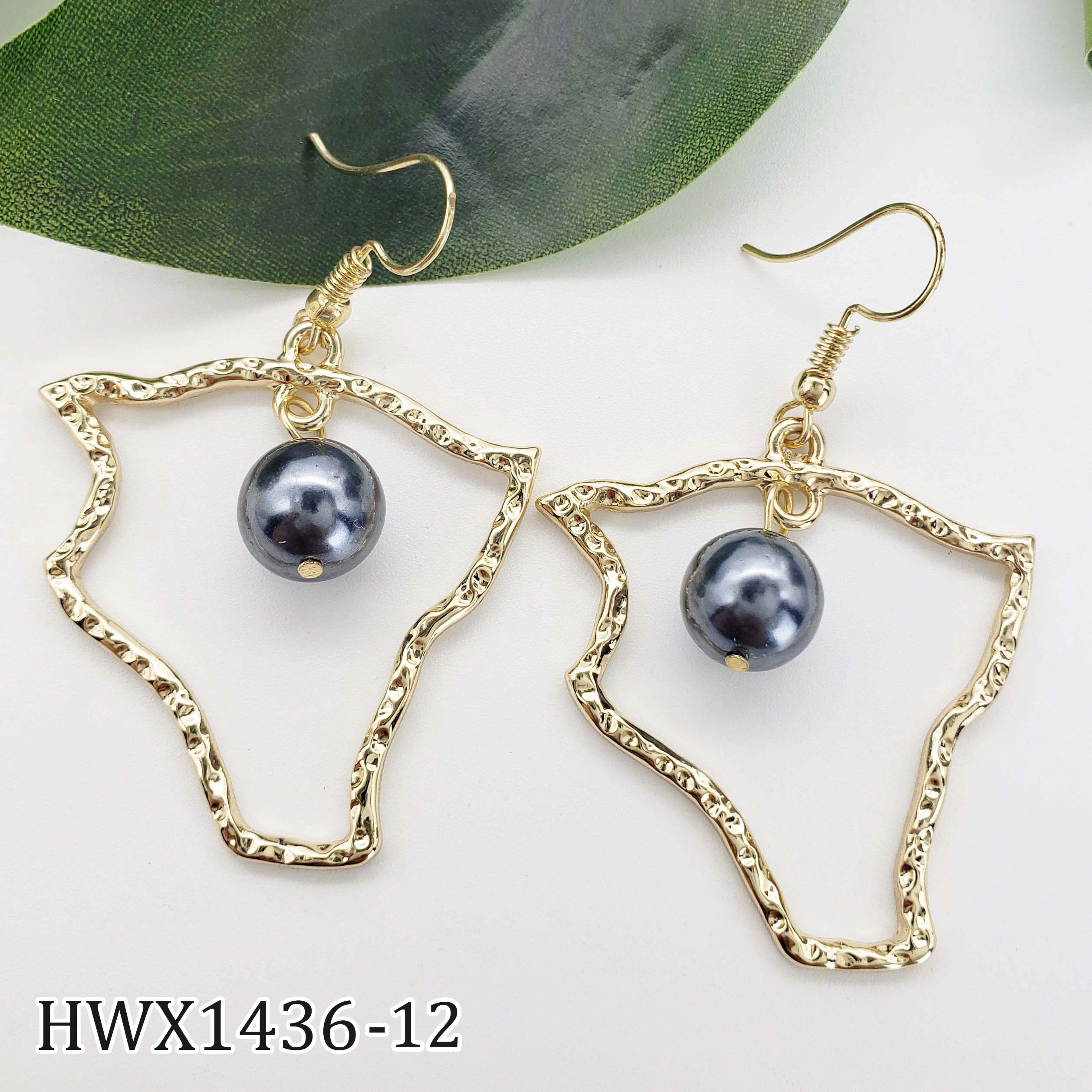 

Personalized Gold Plated Jewelry Hawaiian Map Hoop Pearl Earrings Wholesale