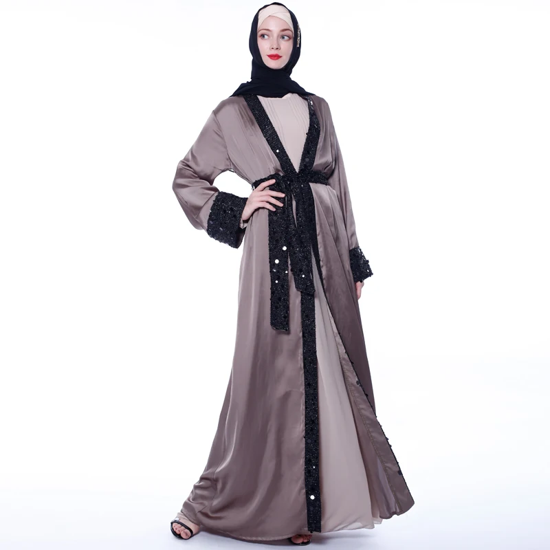 

Plain Abaya Of Women Satin Muslim Dress Abaya Dubai Islamic clothing