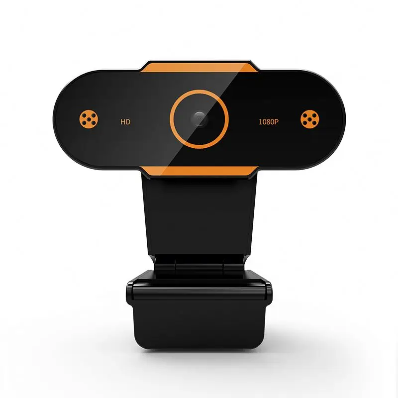 

Webcam Full Hd 1080P Video Chat Recording Camera Usb With Mic Microphone For Pc Computer 2.0 Auto Focus, Black/orange color