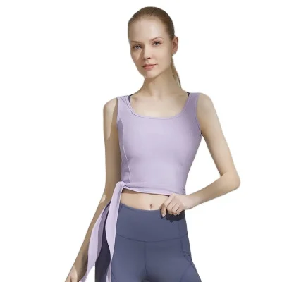 

Yoga clothes women's high end fashion new bandage fitness running sports fitness top, 4color