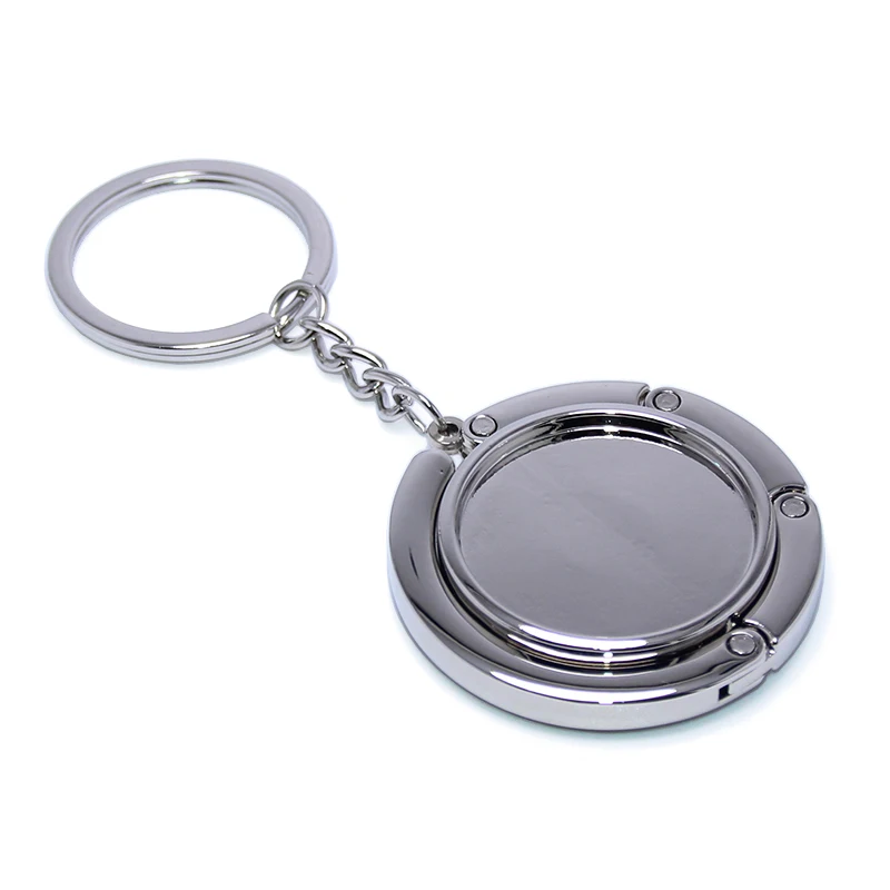 Round Portable Metal Foldable Keyring Bag Purse Hook Key Chain Ring