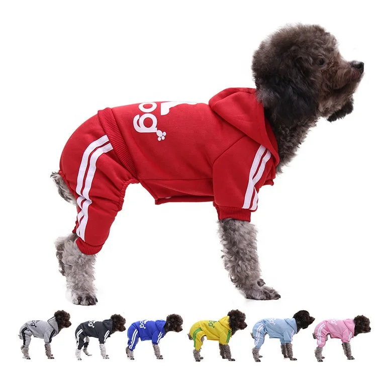 

Letter Pattern Striped Hooded Pet Four Legged Clothes Dog Coats Pet Clothes Winter, Picture