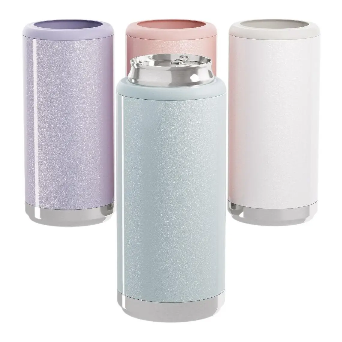 

double wall Vacuum Insulated 12 OZ Slim Can Cooler insulated can holder12oz Skinny Can Cooler stainless steel beer holder, Customized colors acceptable