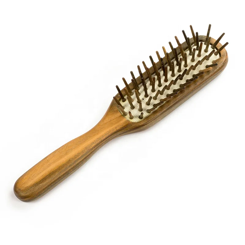 

High Quality Custom Logo Detangling Massage Green Sandalwood Hair Brush