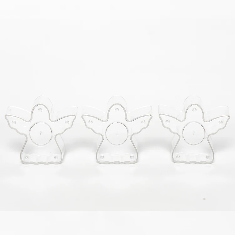 

Angel shape clear plastic tea light candle cups