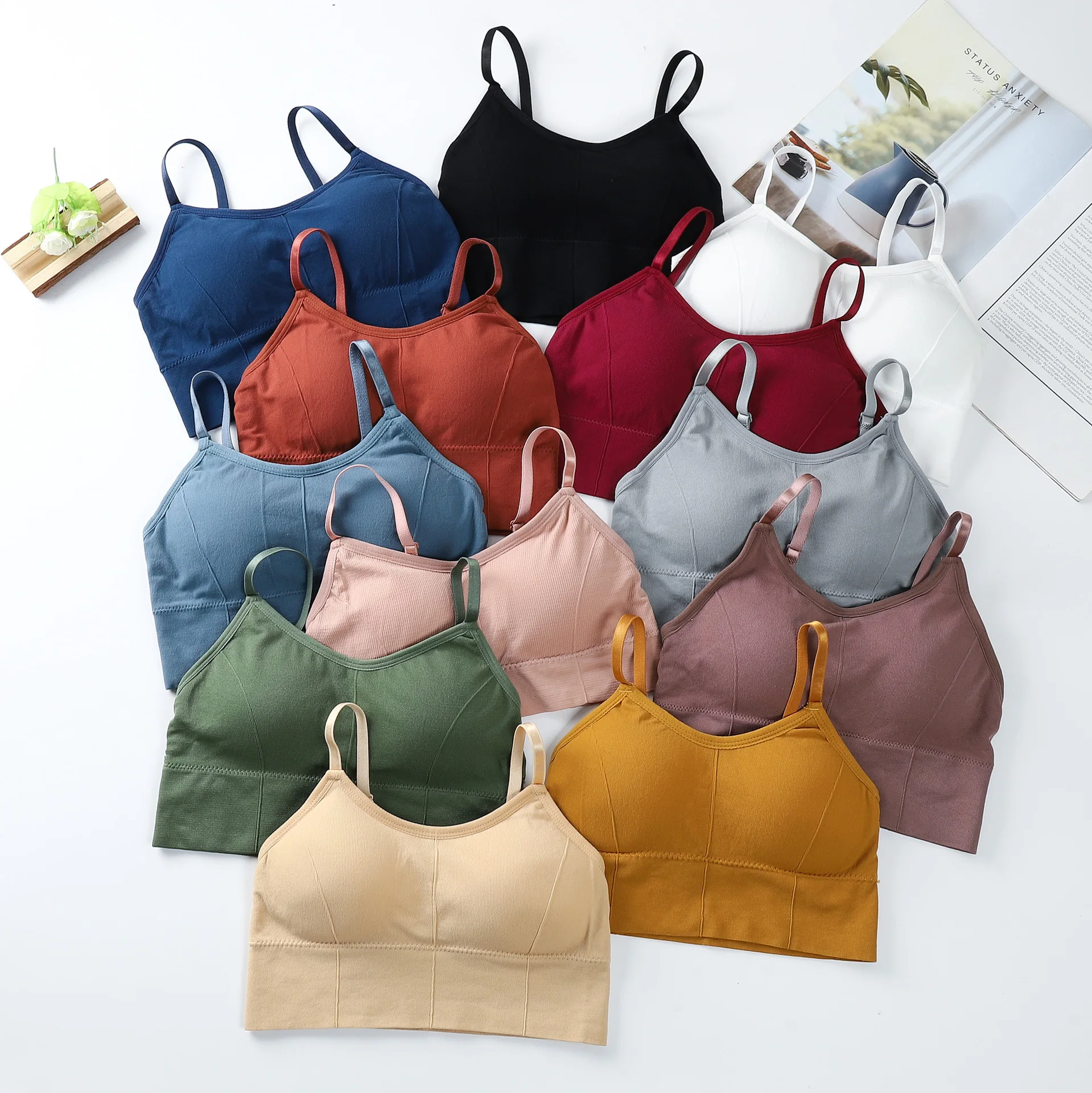 

Beautiful back sling gathers chest wrap chest top sports vest student high school girl bra