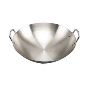 Image of YUGOSLU high quality 30cm-80cm 2.0mm 201 thickness stainless steel big size Chinese restaurant hotel carton steel wok for sale