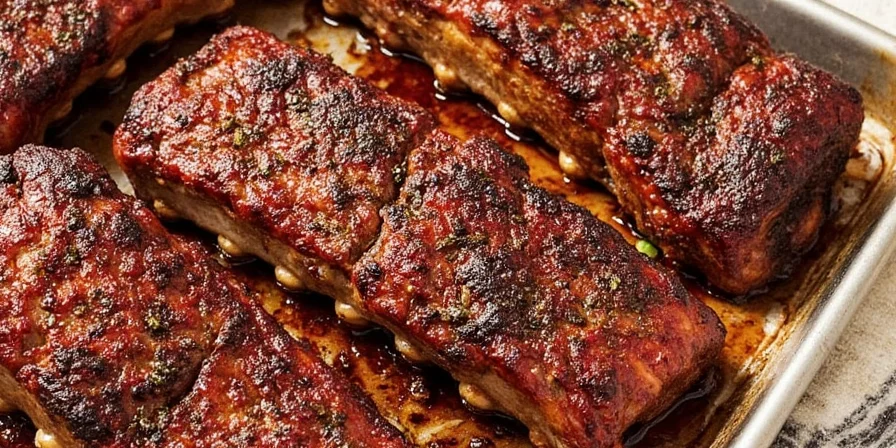 Slow-roasted ribs on the grill