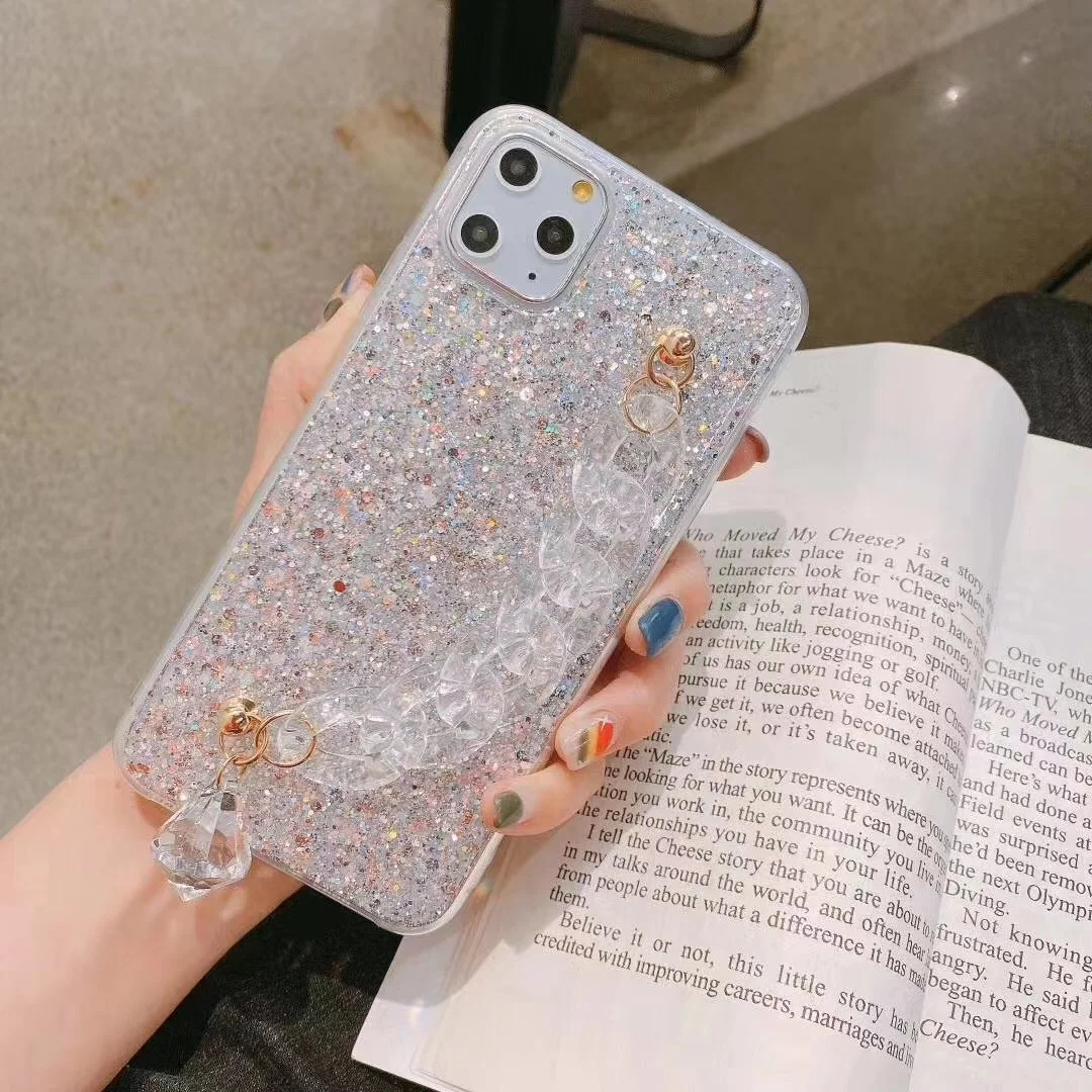 

eco friendly Luxury Diamond Shining Bling Glitter Girly Phone Case Cover For Iphone 12 For oppo For Huawei, Sky blue