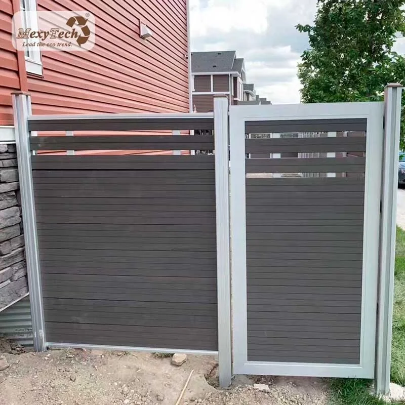 

Wpc slats composite panels garden fence with gate, Optional