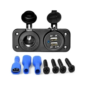 12V 24V Car Cigarette Lighter Socket Dual USB Output