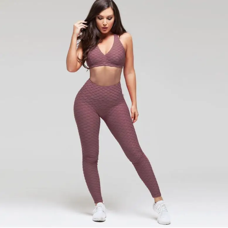 

Latest Design Women Sexy Siamese Leggings Halter Jumpsuit Long Yoga Set, As picture