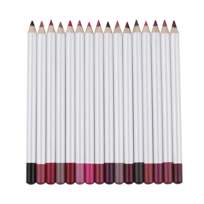 

OEM custom logo manufacturer nude 16 colors waterproof matte long lasting vegan brown lip liner pencils