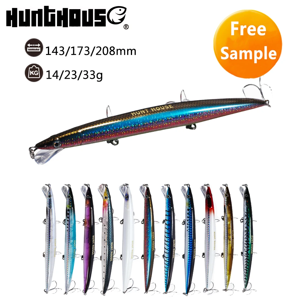 

143mm/14g floating sea bass trout oem wobbler bait artificial minnow big lure, 11 colors