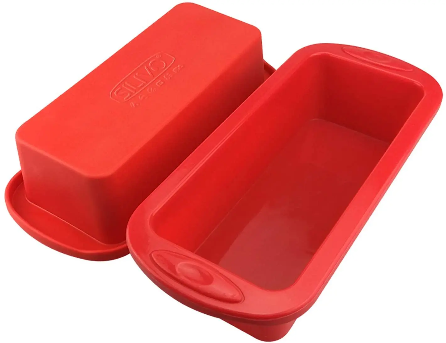 

LOVE'N Rectangular Silicone Cake Mould DIY Baking Pan Toast Bread Baking Mould LV573B, Red,blue