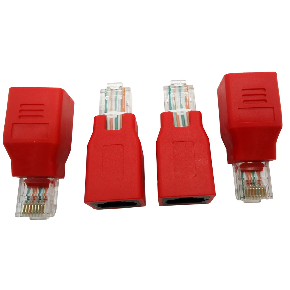 

Red Blue Black Network Lan Cable Extension Adapter RJ45 Male to Female Adapter printer parts factory