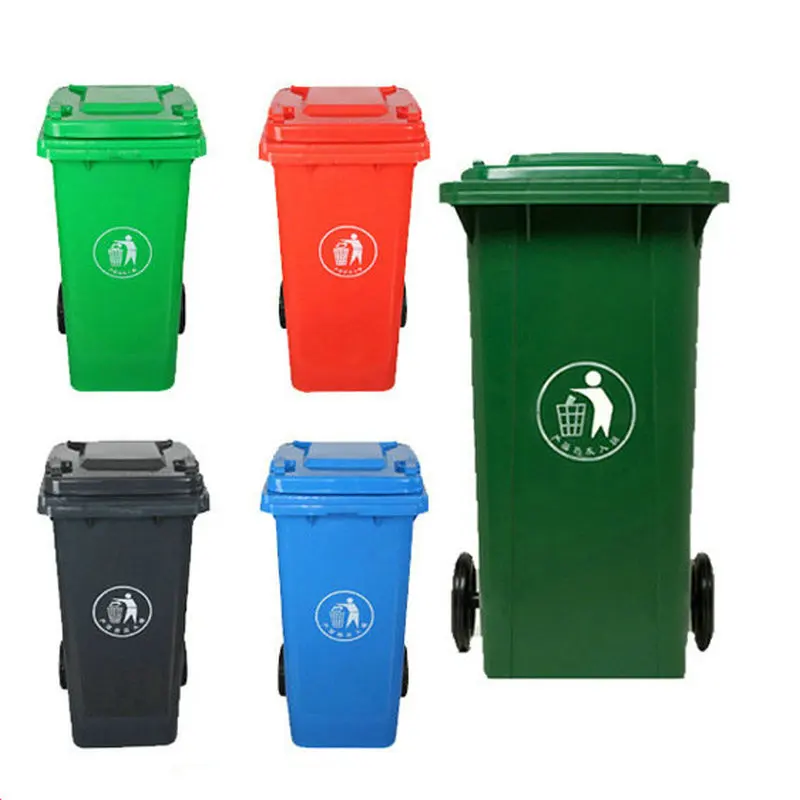Color Coded Waste Garbage Bin 120l Mobile Ecofriendly Public Plastic