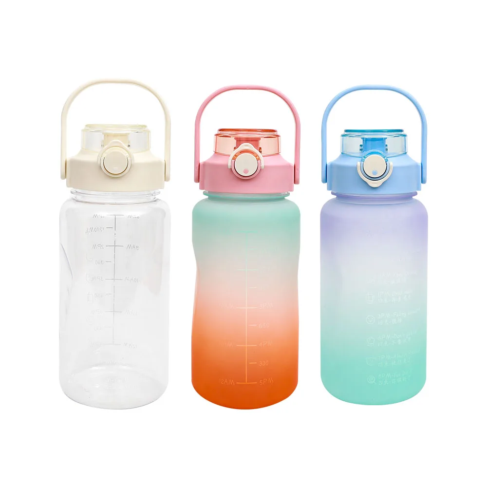 

Ready To Ship 2000ml With Customer Logo Motivational Water Bottle With Time Marker