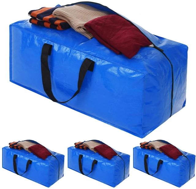 

Heavy Duty Extra Large Storage Bags Organizer Moving Bag Totes and backpack, Blue