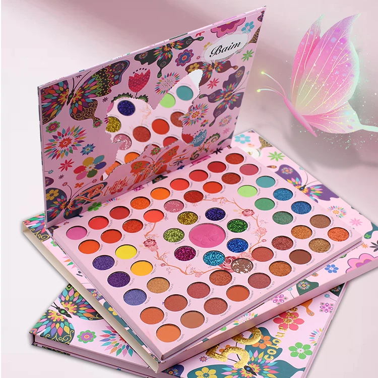 

ODM DIY 55 Colors Bling Shimmer Eyeshadow Private Label Matte High Pigment Glitter Eye Shadow Palette