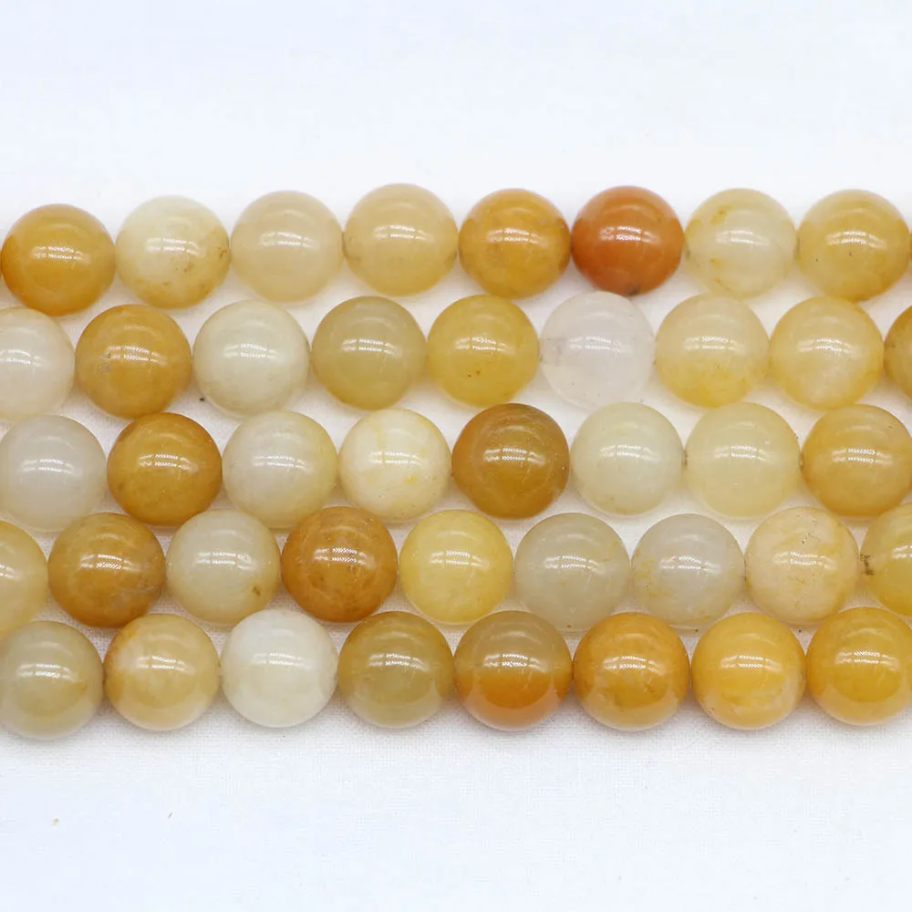 

1strand/lot 4/ Natural Stone Yellow Jaspers Bead Round Loose Spacer Beads For Jewelry Making Findings DIY Bracelet