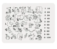 

Silicone Drawing Mat Kids Placemat Coloring Doodle Mat Animal Alphabet Digital Washable Reusable Place Mat for Toddlers