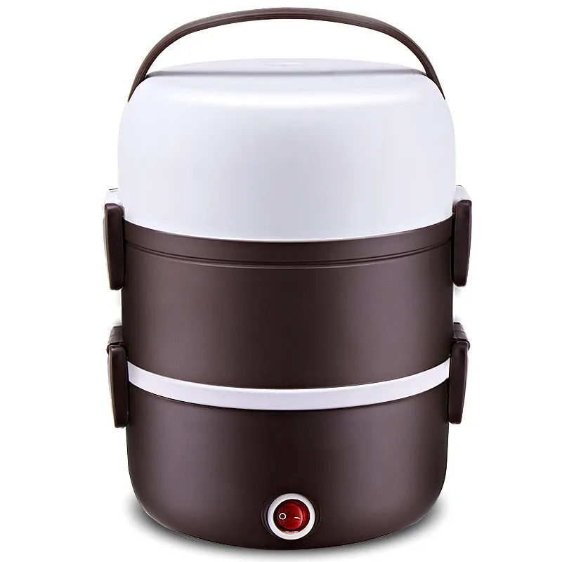 

Portable Electric Heating Lunch Box Rice Cooker Stainless Steel+pp Warmer Container Storage Boxes & Bins Food Storage 3 Layers