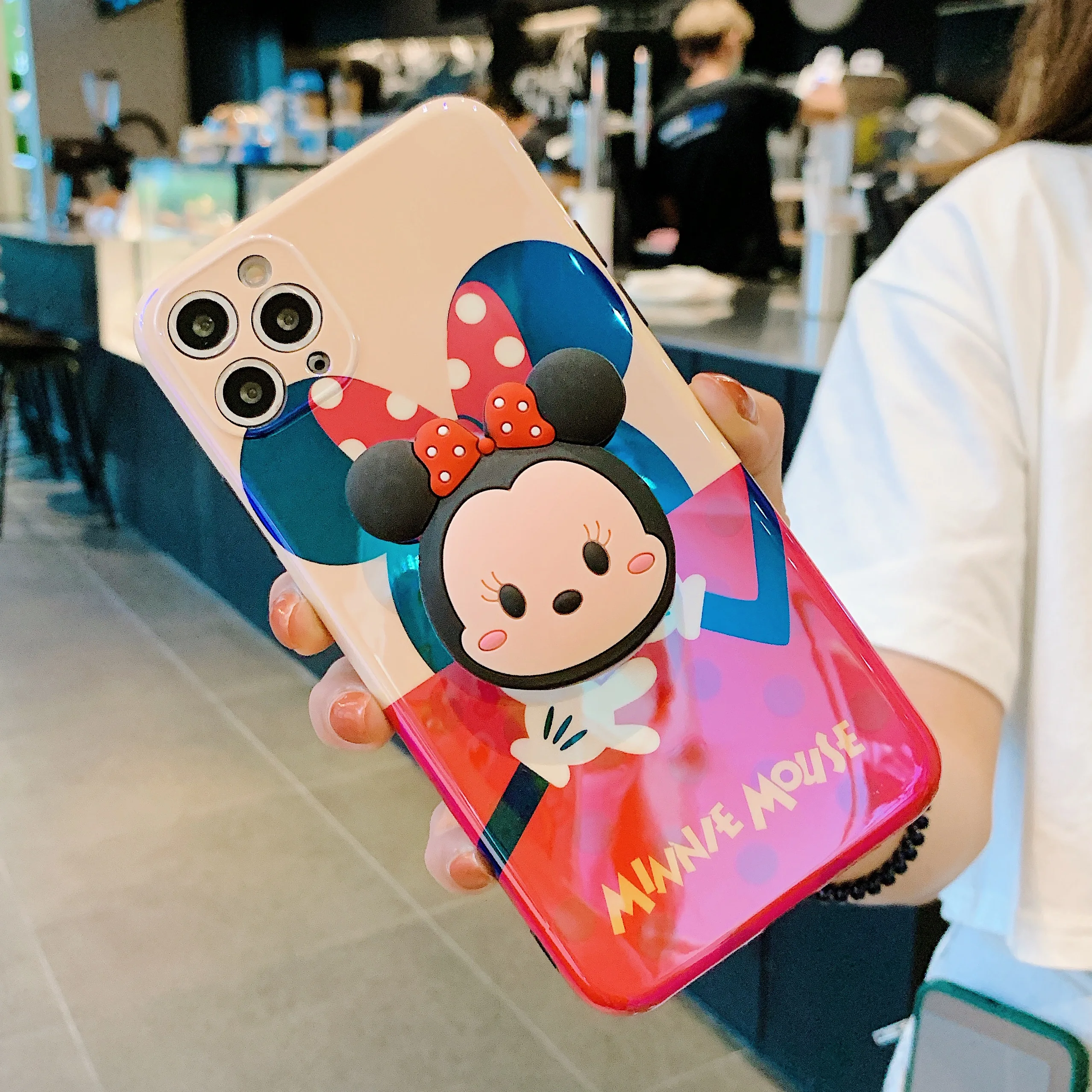 

New 2021 Anime Hug Mickey Blue Light IMD Phone Case For iPhone 12 Pro Max 8 Plus XR XS Max 11 SE2020 Back Cover Cartoon IMD Case