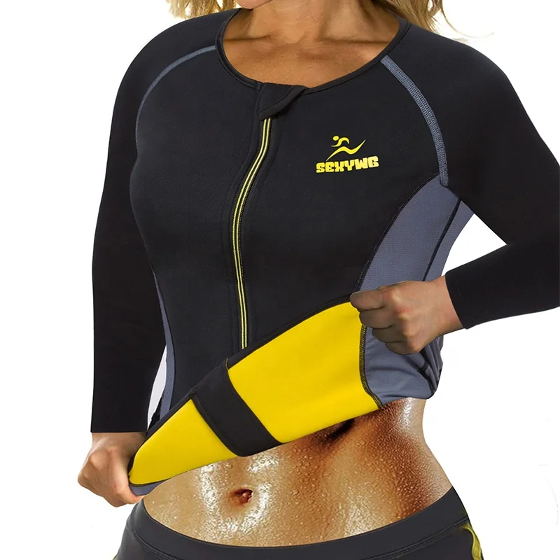 

Top Neoprene Sweat Thermal Suits Lady Weight Loss Shirts Body Shaper Waist Trainer Workout Sauna Suit for Women Sweat Suit