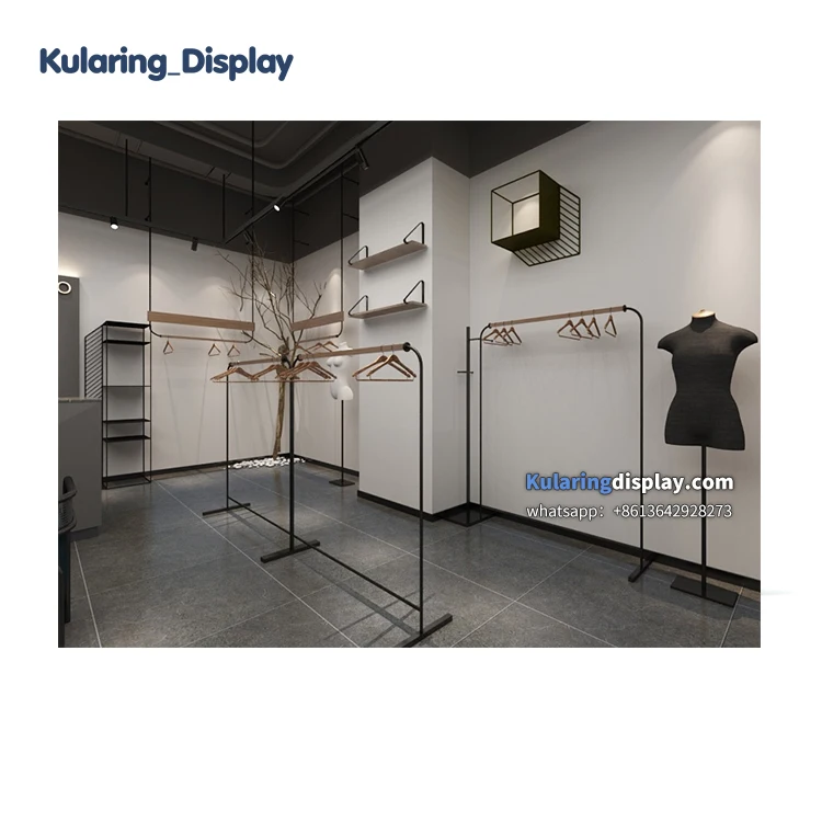 Luxury shelves clothes shop interior design for clothing store display rack and ladies clothes store fixtures