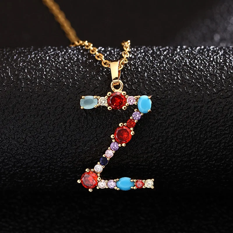 

diamond cuban link chain Custom gold plated 26 arabic alphabet letter a k v z initial name plate baguette necklace, Can customize any color