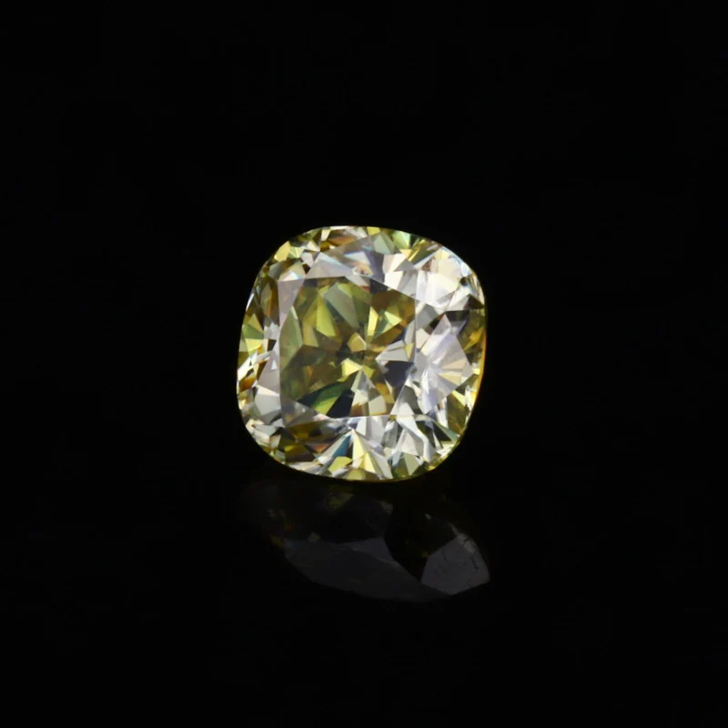 

Starsgem cushion shape yellow color coated colorful loose moissanite diamond