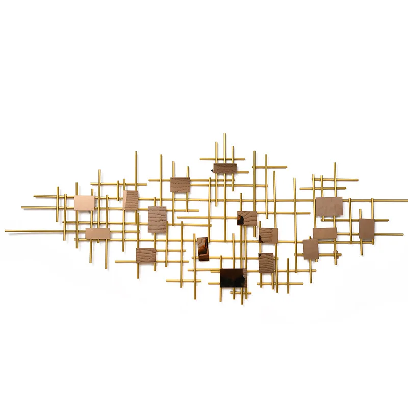 

Nordic Home Hotel Restaurant Creative Luxury Wrought Iron Golden Wall Decoration, Customized