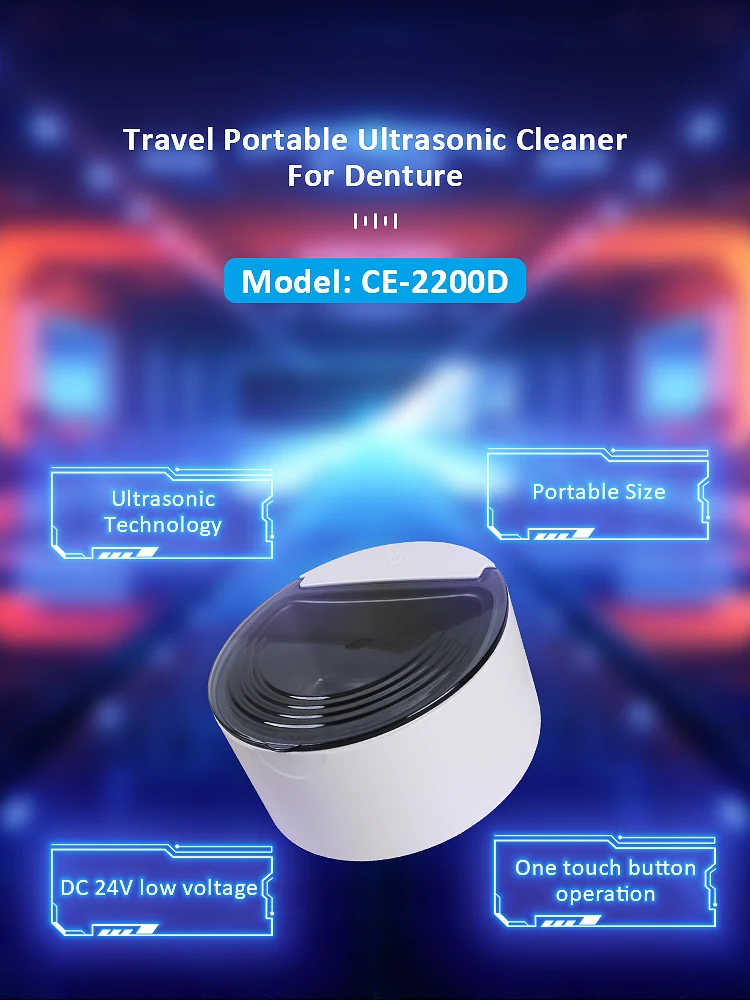 Smart Fashionable Ultrasonic Denture Cleaner For False Teeth Artificial