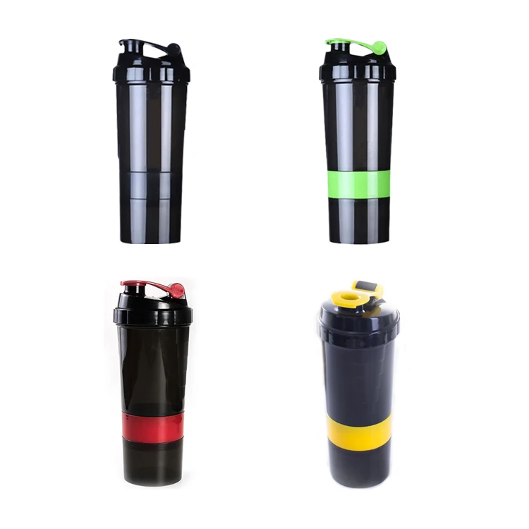 

Three-layer protein powder sports shake cup creative multi-functional plastic water cup, Customized color