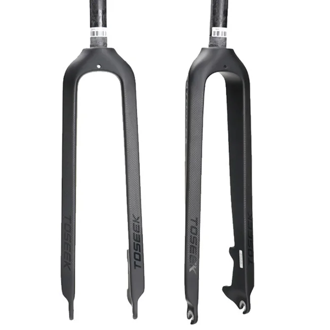 

Tossek full carbon rigid fork black matte bicycle front fork disc brake bike 26 inch 27.5 29er fork mtb, Customized paint