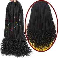 

6Packs Senegalese Twist Crochet Hair Curly Synthetic Braiding Braids Hair High Temperature Ombre Hair Extensions