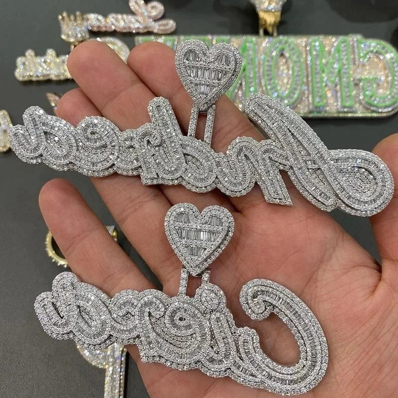 

S925 sterling silver custom letter personalized logo charms elegant pendant necklace