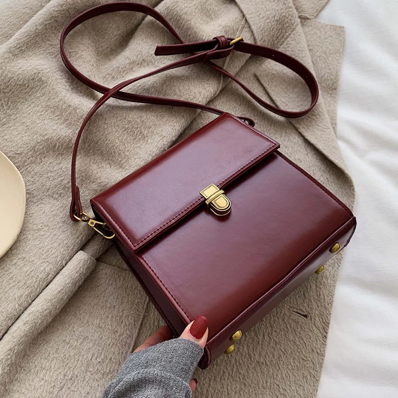 

2020 New Simple Style Vintage Handbags Bag Women's Shoulder Purses Leather Women Bags