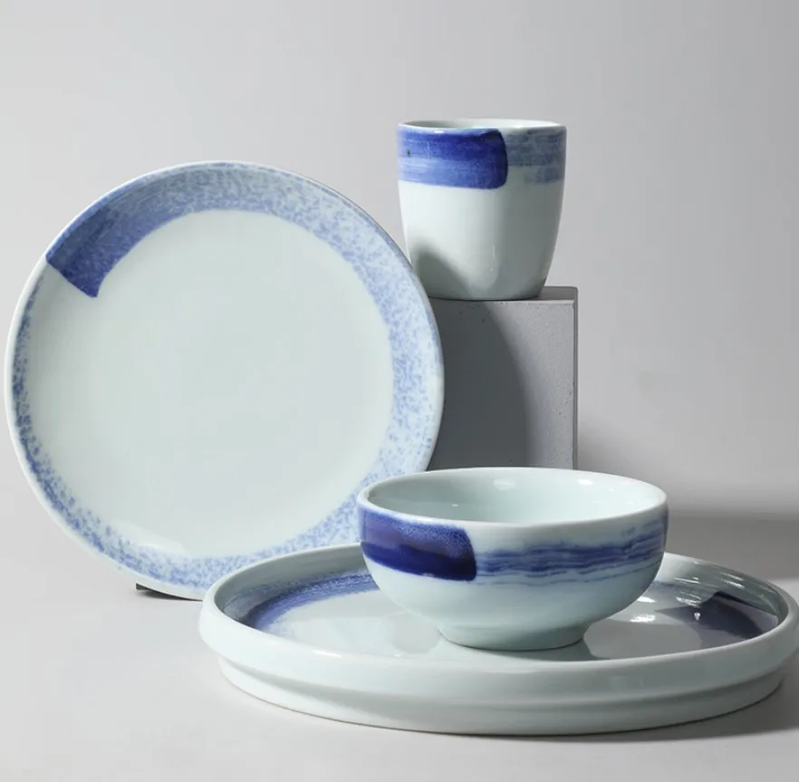 Jingdezhen White Korean Tableware With Porcelain Dinnerware Plates