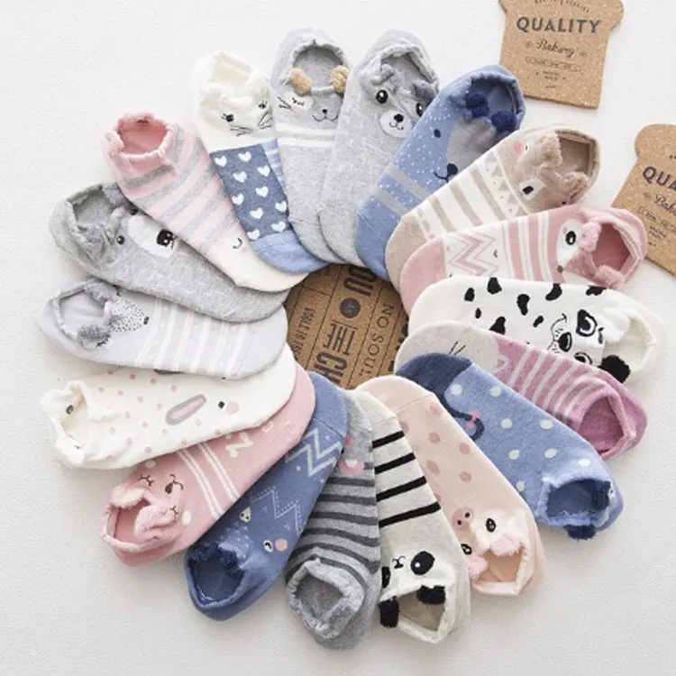

Cotton Funny Striped Cotton Ankle Socks 3d Cartoon Cute Teen Girls Tube Socks