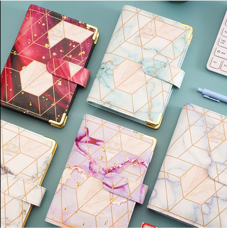 Wholesale New Pu Leather Custom A6 Budget Binders Money Budget Binder Planner with Cash Zipper Envelopes