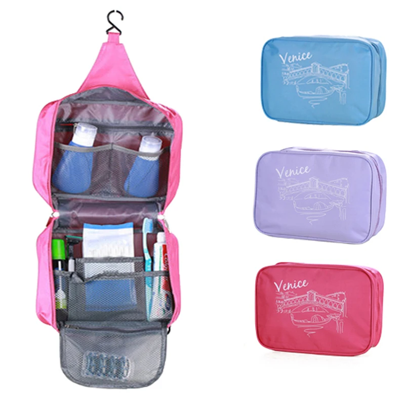 

Unisex Foldable Makeup Pouch Bathroom Travel Bag Portable Travel Bag for Cosmetics Hanging Travel Toiletry Bag, 4 colors