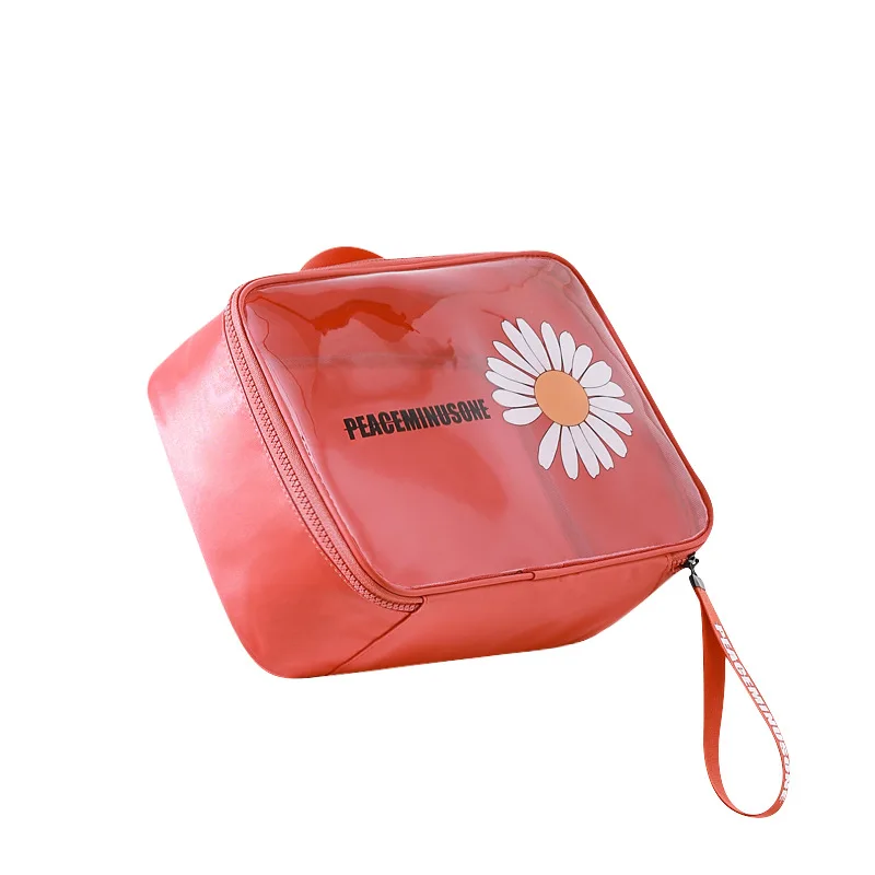 

Cute Fashion Daisy Women Makeup PVC Bag Cosmetics Bags & Cases with Zipper, As picture