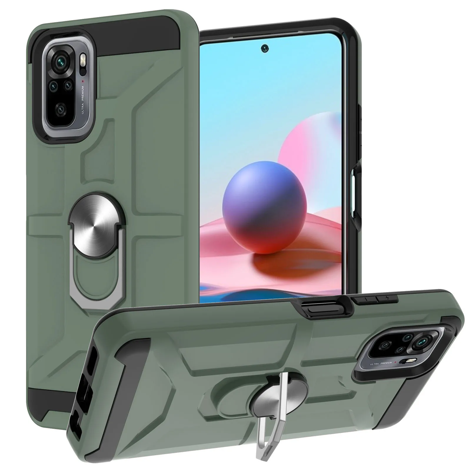 

High Quality metal car Bracket cases for xiaomi 10T pro back cove phone cases mobile cover For Redmi note 10 10S K30S 9 POWER, 5 colors