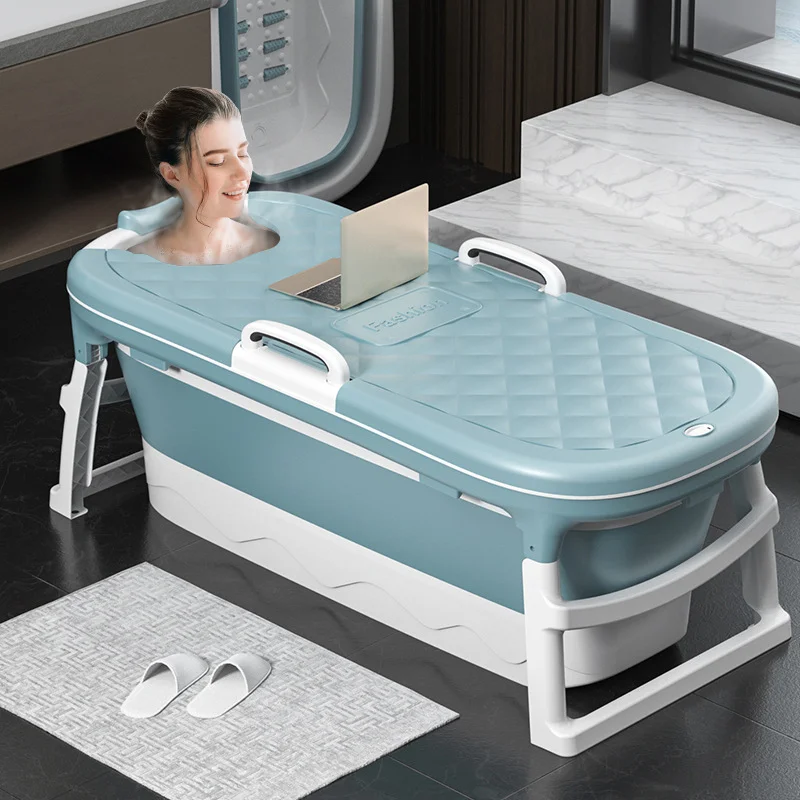 

A3694 Folding Home Kids Adult Thicken Spa Tub Soak Steaming Sauna Massage Bucket Barrel Foldable Bathtub, 2 colors