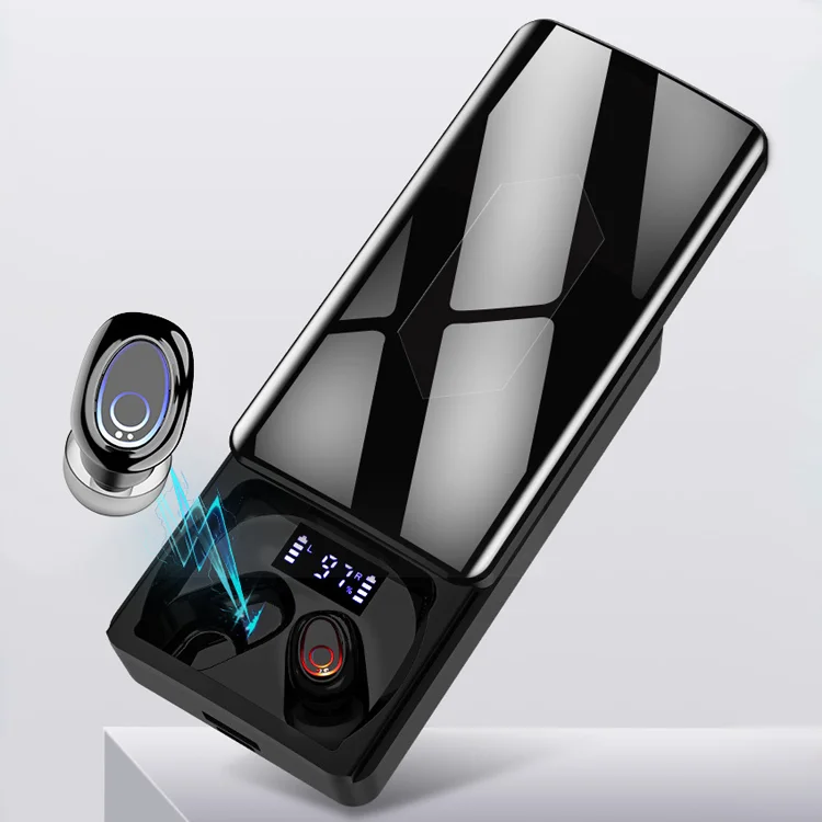 

Dropshipping Earbuds Wireless Earphone wholesale Noise Canceling Mini TWS LED Power Display Sports Waterproof Earphone, Black white
